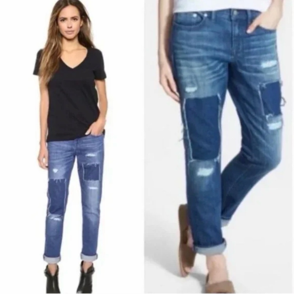 Madewell Slim Boyjean Springfield Wash Patched-Up Edition Jeans - Picture 2 of 13
